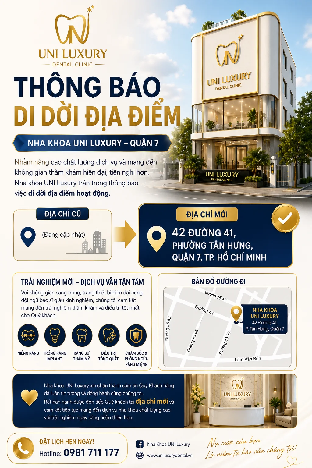 THÔNG BÁO DI DỜI ĐỊA ĐIỂM PHÒNG KHÁM